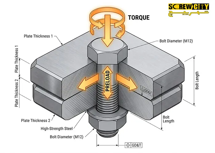 گشتاور و پیش‌ بار